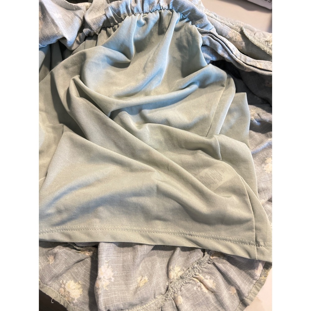 Aeropostale Womens Sage Green Floral‎ Smocked Mini Dress Puff Sleeve XL 2476AS25 - Picture 9 of 9